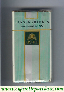 Benson and Hedges 100s Menthol Lights cigarettes